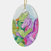 Dragon Hug Keramisch Ornament (Links)