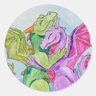 Dragon Hug Ronde Sticker