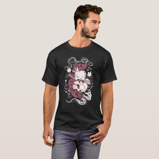 Dragon Hug Unicorns Unicorn Lover Dragon T-shirt (Voorkant volledig)