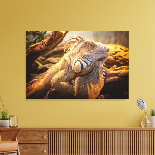 Dragon Iguana naam Fred Wrapped canvas (Insitu (Woonkamer))