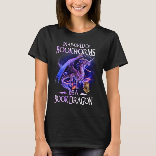 Dragon In A World Of Bookworms  Dragon T-shirt (Voorkant)