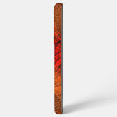 Dragon in helder Sinaasappel Faux Leather Samsung Galaxy Hoesje (Achterkant horizontaal)