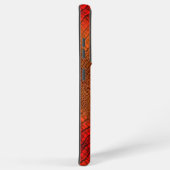 Dragon in helder Sinaasappel Faux Leather Samsung Galaxy Hoesje (Rechterkant)