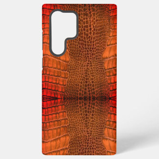 Dragon in helder Sinaasappel Faux Leather Samsung Galaxy Hoesje