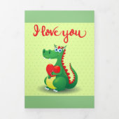 Dragon in Love Drieluik Kaart (Cover)