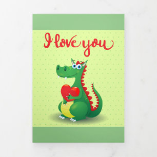 Dragon in Love Drieluik Kaart