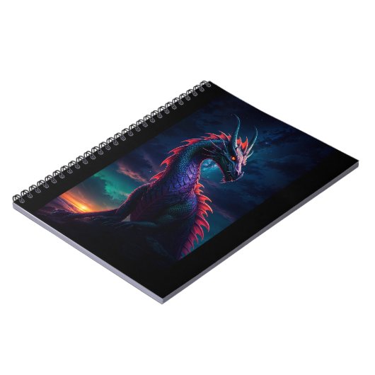 Dragon in Night Sky Notitieboek (Linkerzijde)