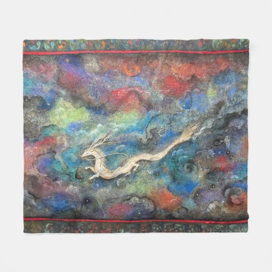 Dragon in the Clouds Fleece Deken (Voorkant (Horizontaal))