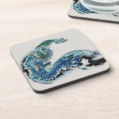 “Dragon in the Waves – Abstract Ocean Energy Bever Bier Onderzetter (Linkerzijde)