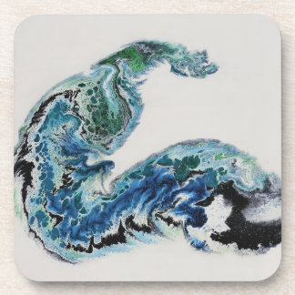 “Dragon in the Waves – Abstract Ocean Energy Bever Bier Onderzetter