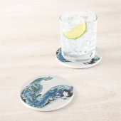 “Dragon in the Waves – Abstract Ocean Energy Coast Zandsteen Onderzetter (Zijkant)