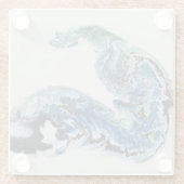 “Dragon in the Waves – Abstract Ocean Energy Glass Glazen Onderzetter (Achterkant)