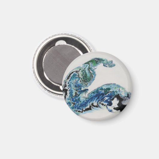 Dragon in the Waves – Abstract Ocean Energy Magnet (Voorkant / Achterkant)