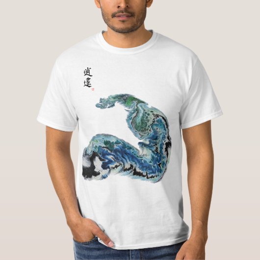 Dragon in the Waves – Abstract Ocean Energy T-Shir T-shirt (Voorkant)