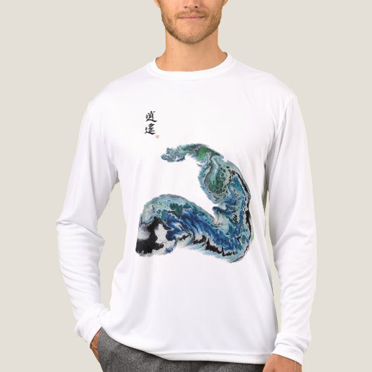 Dragon in the Waves – Abstract Ocean Energy T-Shir Tri-Blend Shirt (Voorkant volledig)