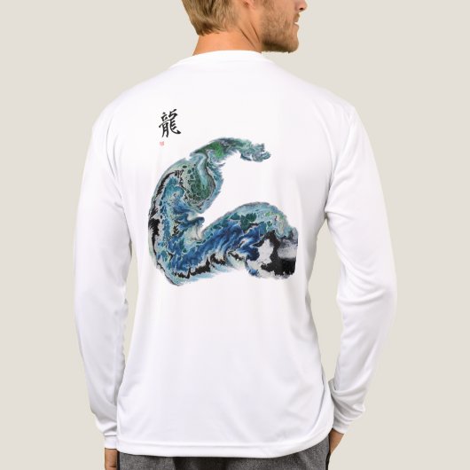 Dragon in the Waves – Abstract Ocean Energy T-Shir Tri-Blend Shirt (Achterkant)