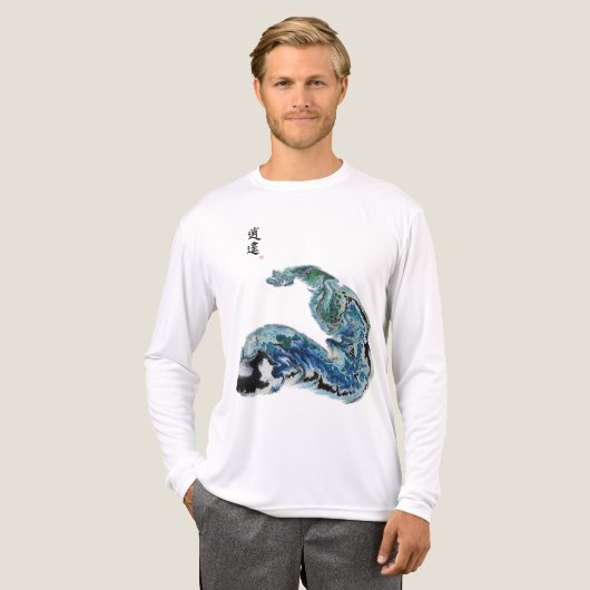 Dragon in the Waves – Abstract Ocean Energy T-Shir Tri-Blend Shirt (Voorkant)
