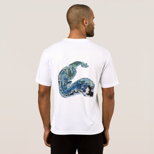 Dragon in the Waves – Abstract Ocean Energy T-shirt (Achterkant volledig)