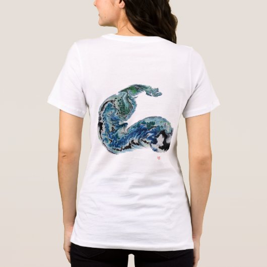 Dragon in the Waves – Abstract Ocean Energy Tri-Blend Shirt (Achterkant)
