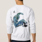 Dragon in the Waves – Abstract Ocean Energy Trui (Achterkant)