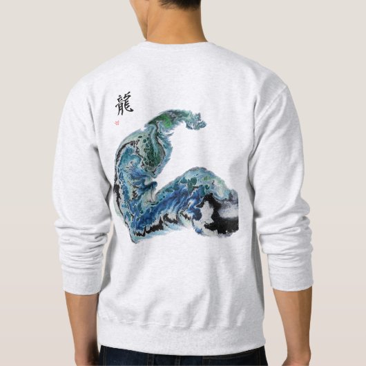 Dragon in the Waves – Abstract Ocean Energy Trui (Achterkant)