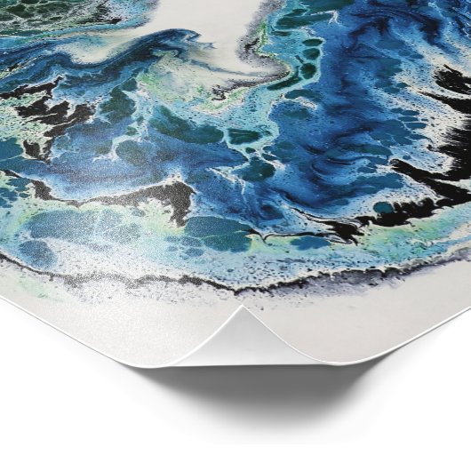 Dragon in the Waves – Abstract Ocean  Foto Afdruk (Hoek)