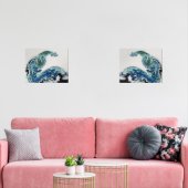 Dragon in the Waves – Abstract Ocean  Muurkunst Sets (Woonkamer)