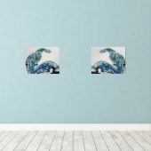 Dragon in the Waves – Abstract Ocean  Muurkunst Sets (Houten vloer)