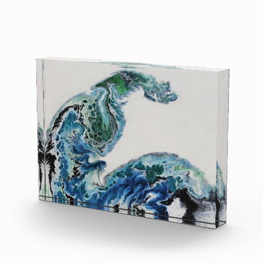 Dragon in the Waves – Abstract Ocean  Photo Block Fotoblokken (Rechts)