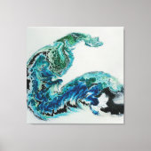 Dragon in the Waves: Abstracte oceaanenergie Canvas Afdruk (Voorkant)