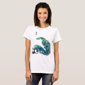 Dragon in the Waves – Abstracte oceaanenergie T-shirt (Voorkant volledig)