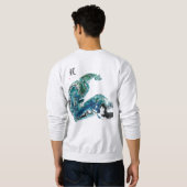 Dragon in the Waves – Abstracte oceaanenergie Trui (Achterkant volledig)