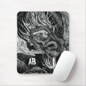 Dragon: initialen mousepad muismat (Met muis)