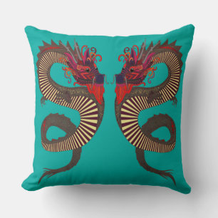 DRAGON INK turquoise Kussen