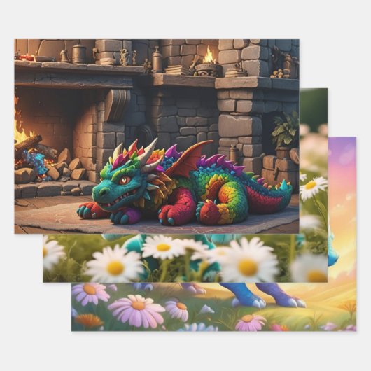 Dragon Inpakpapier Vel (Set)