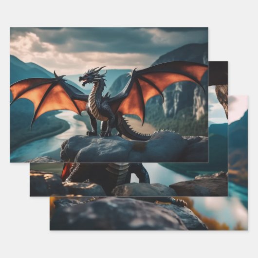 Dragon Inpakpapier Vel (Set)
