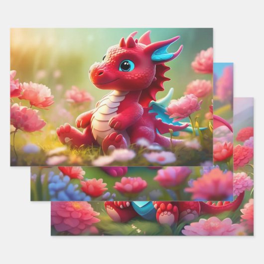 Dragon Inpakpapier Vel (Set)