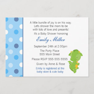 Dragon Invitation Baby Boy Shower Kaart