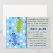 Dragon Invitation Twins Baby shower Kaart (Voorkant / Achterkant)