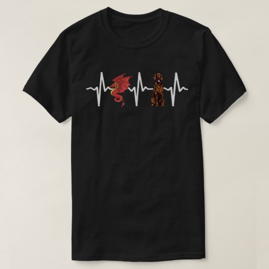 Dragon Irish Setter Heartbeat Hondenliefhebber T-shirt (Design voorkant)