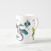 Dragon is een reptielachtig legendarisch porselein kop (Voorkant rechts)