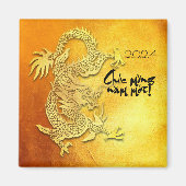 Dragon Jaar aangepaste Y Groet Vietnamese Goud SqM Magneet (Voorkant)