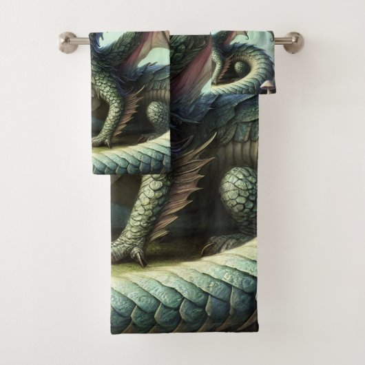 Dragon Jabberwocky Schattigee Fantasy Creature Art Bad Handdoek (Insitu)
