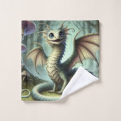 Dragon Jabberwocky Schattigee Fantasy Creature Art Bad Handdoek (Wasdoekje)