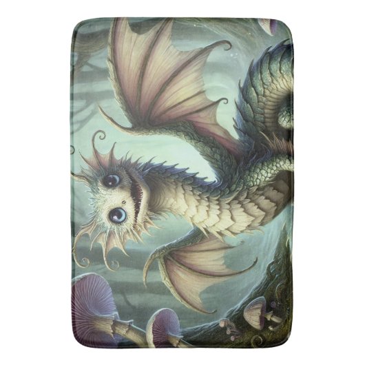 Dragon Jabberwocky Schattigee Fantasy Creature Art Badmat (Voorkant Verticaal)