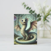 Dragon Jabberwocky Schattigee Fantasy Creature Art Briefkaart (Staand voorkant)