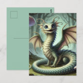 Dragon Jabberwocky Schattigee Fantasy Creature Art Briefkaart (Voorkant / Achterkant)