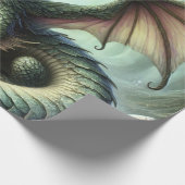 Dragon Jabberwocky Schattigee Fantasy Creature Art Cadeaupapier (Hoek)