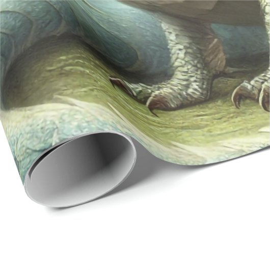 Dragon Jabberwocky Schattigee Fantasy Creature Art Cadeaupapier (Rol Hoek)