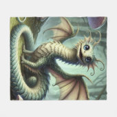 Dragon Jabberwocky Schattigee Fantasy Creature Art Fleece Deken (Voorkant (Horizontaal))